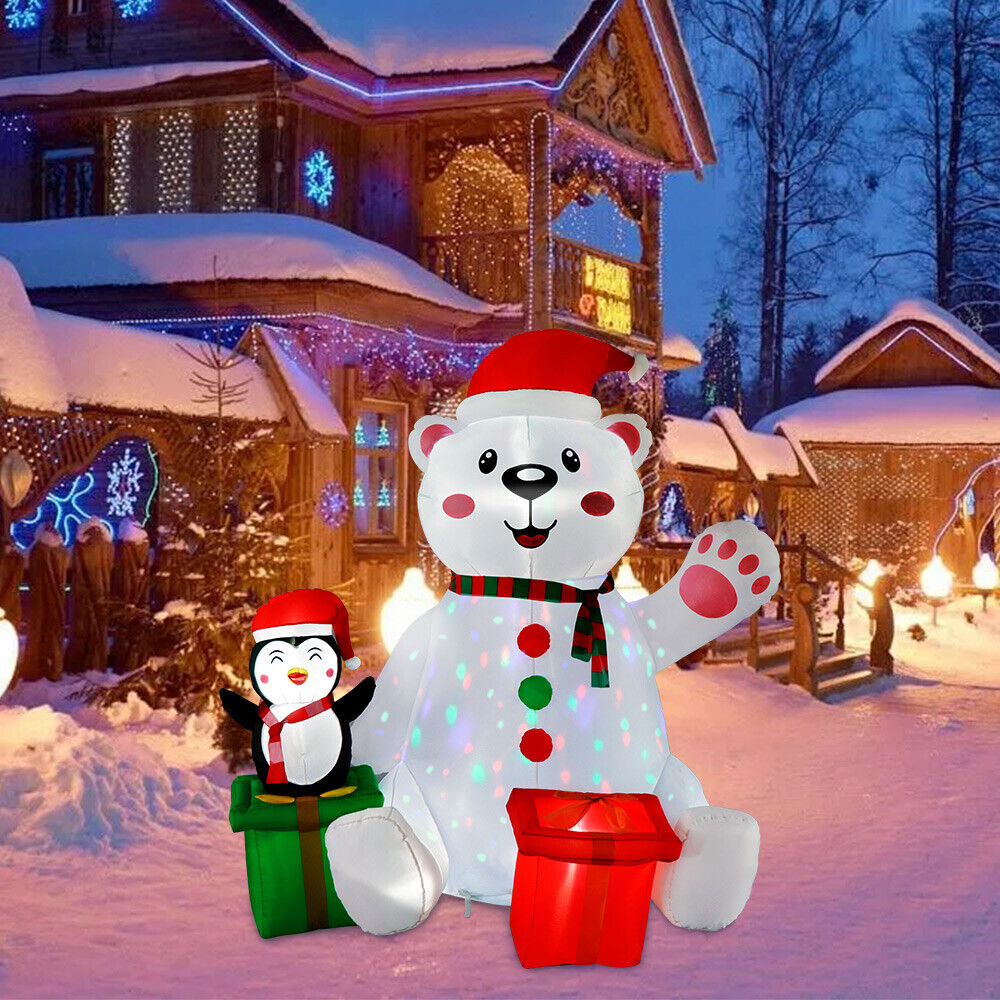 6FT Christmas Inflatable Polar Bear with LED Light