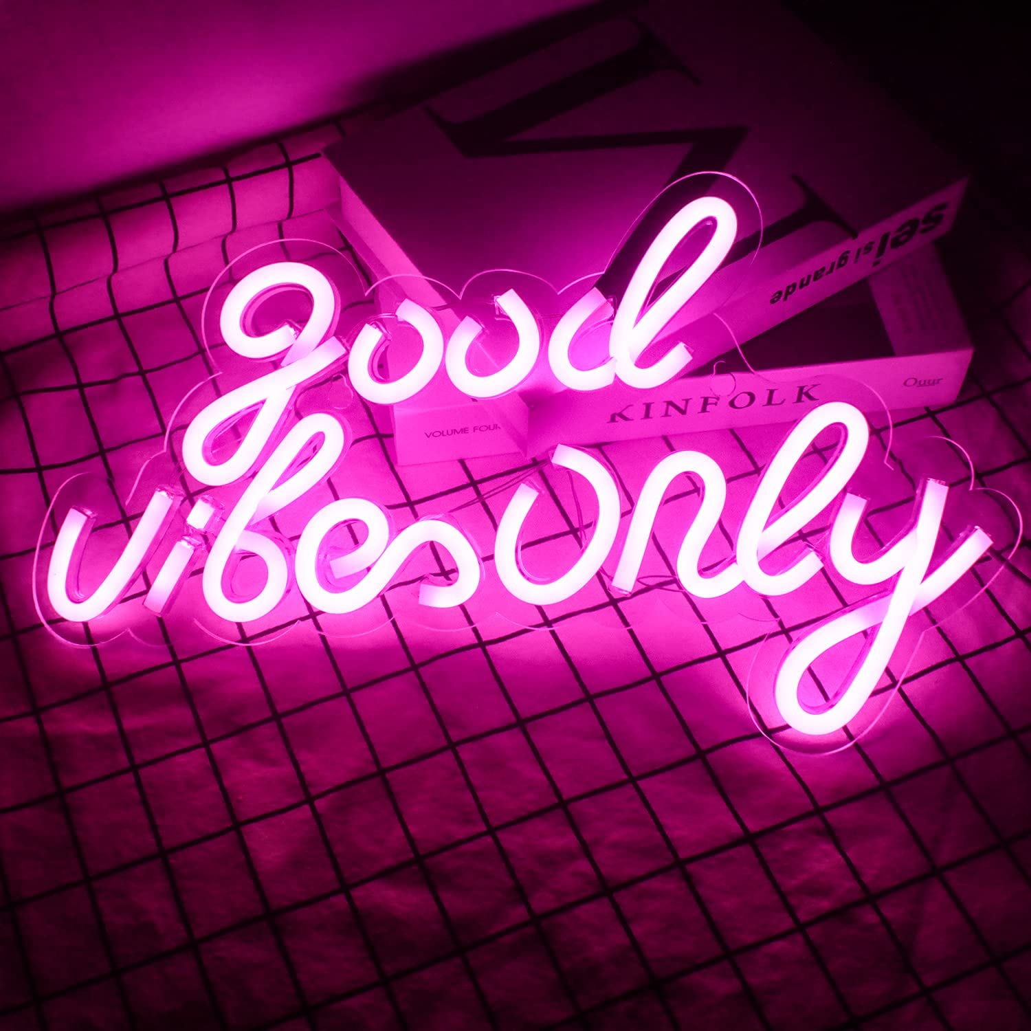 Neon Good Vibes Only Sign