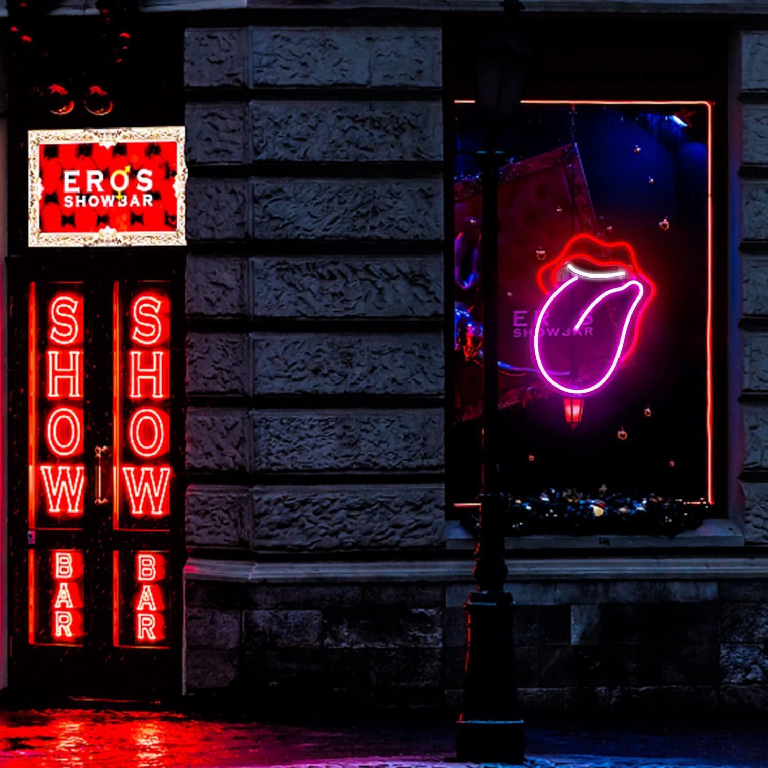 Neon Lip and Tongue Sign