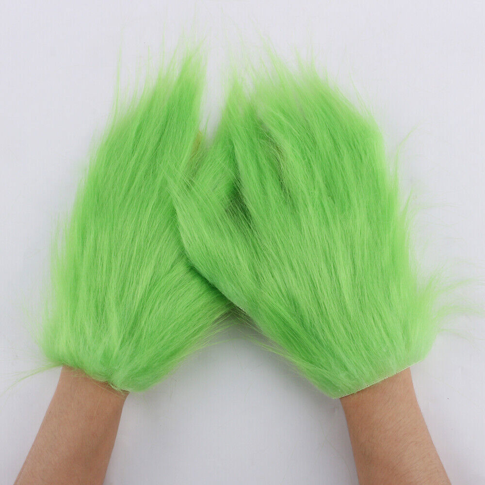 The Grinch Full Head Latex Mask & Gloves Xmas Hat Monster Adult Costume Cosplay