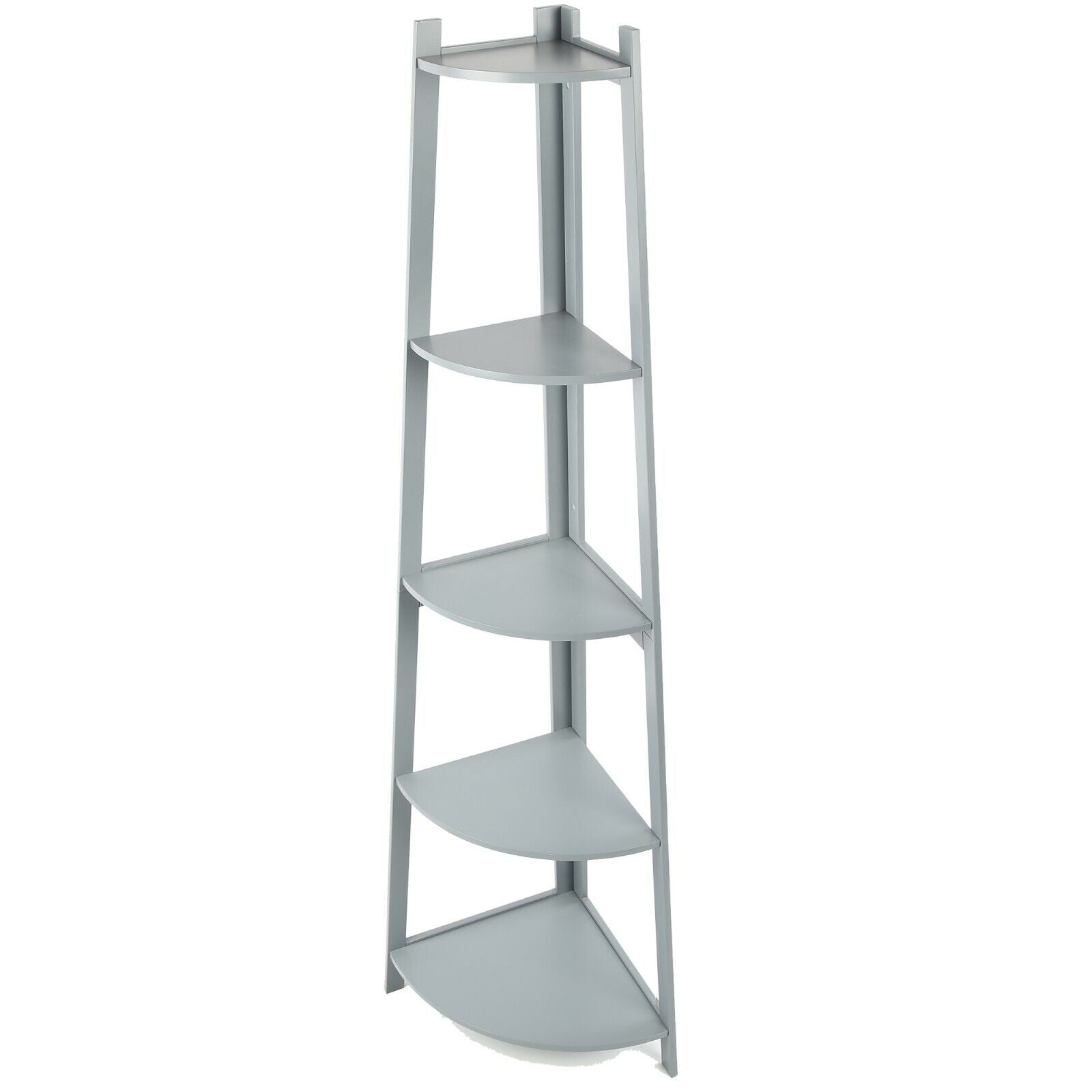 Corner Ladder Shelf Bookcase Display Storage Unit Plant Stand Rack White Grey