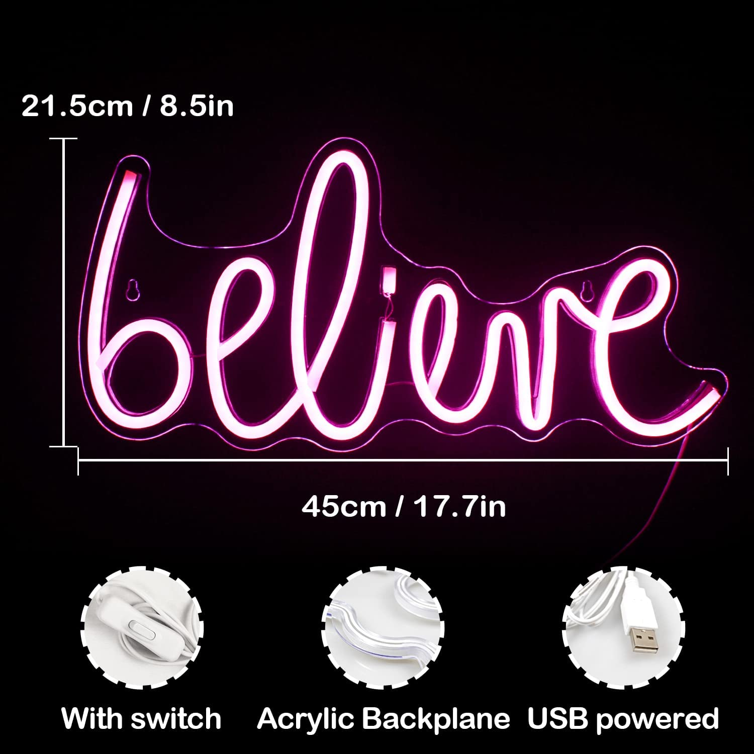 Neon Believe Sign