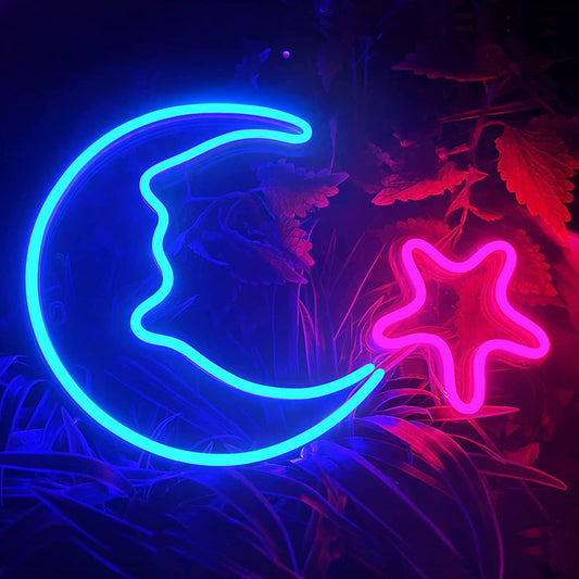 Neon Sign LED Moon Star Shaped