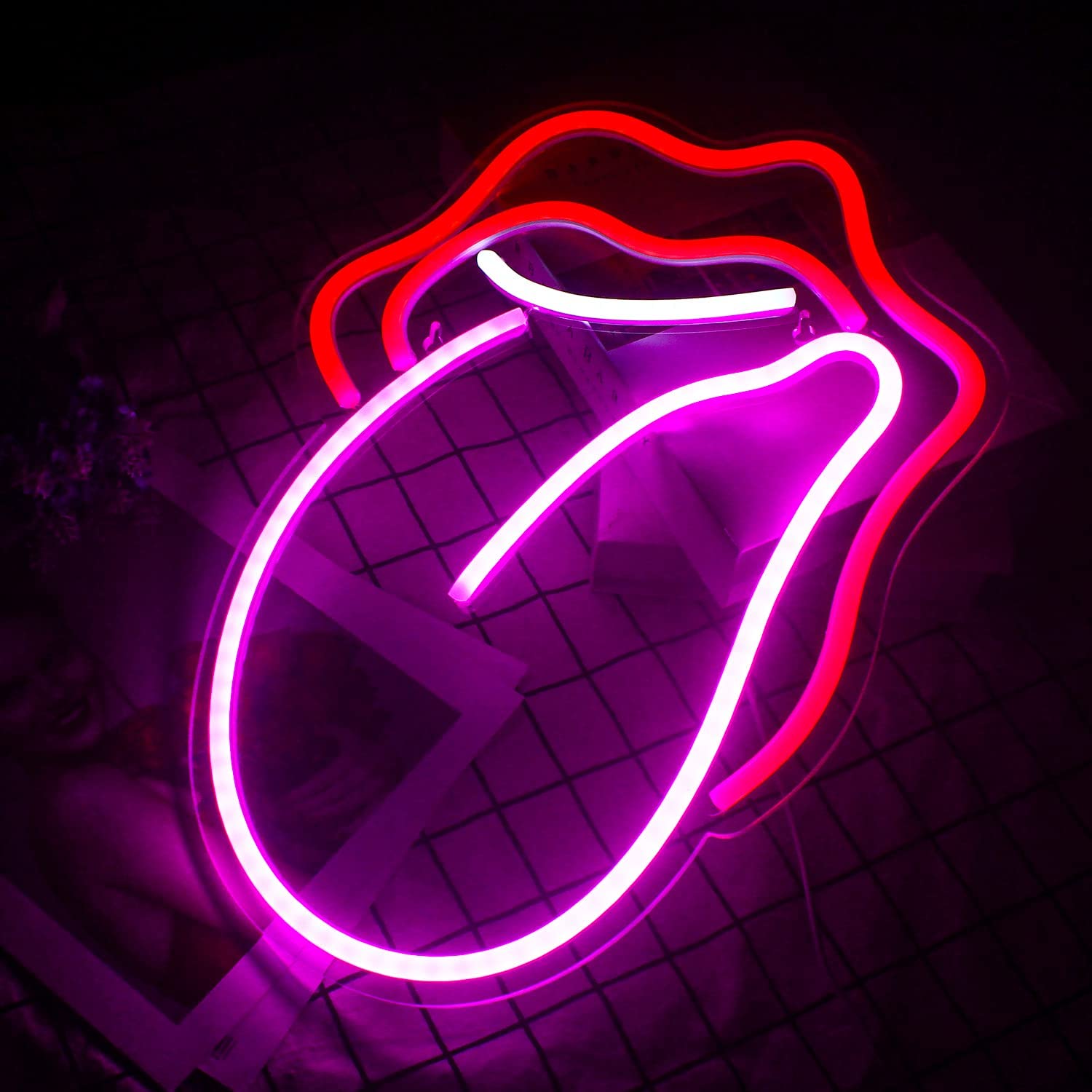 Neon Lip and Tongue Sign