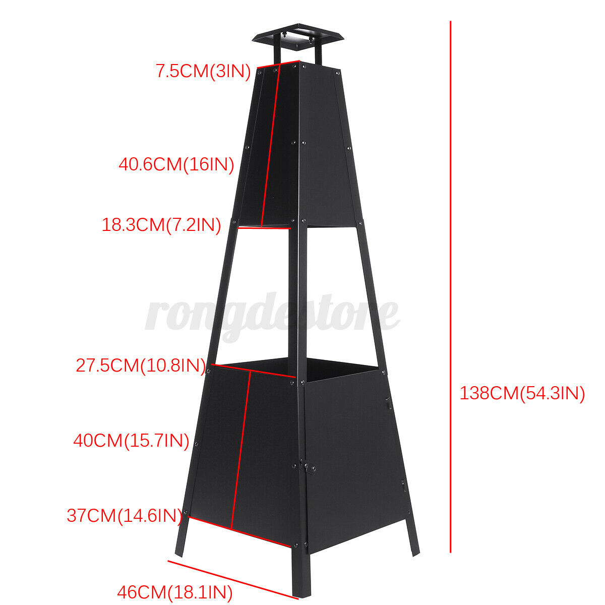 Metal Pyramid Steel Garden Patio Fire Pit Log Burner Heater