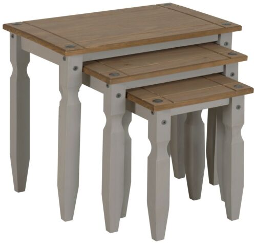 Nest of Tables Grey Wax Piccolo Solid Pine 3