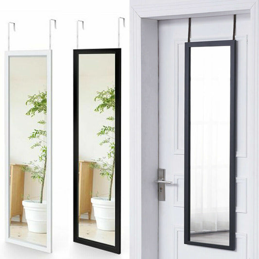 Over Door Mirror Wall Full Length Mirror Hanging Floor with Adjustable Hooks