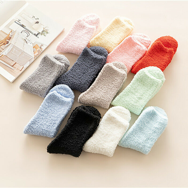 6 Pairs Women Ladies Soft Fluffy Bed Socks Winter Warm Lounge Slipper Fleece Mixture