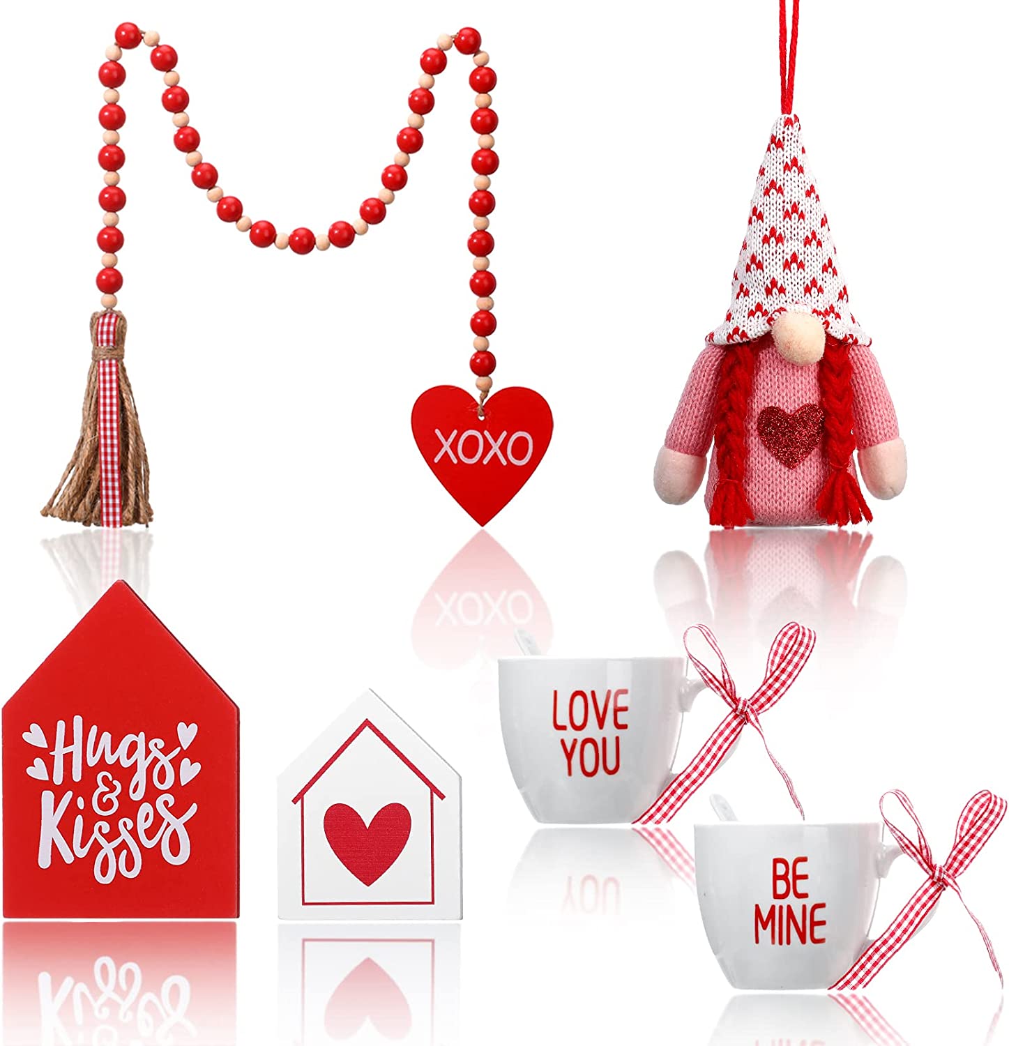 6 Pieces Valentine's Day Tiered Tray Decor