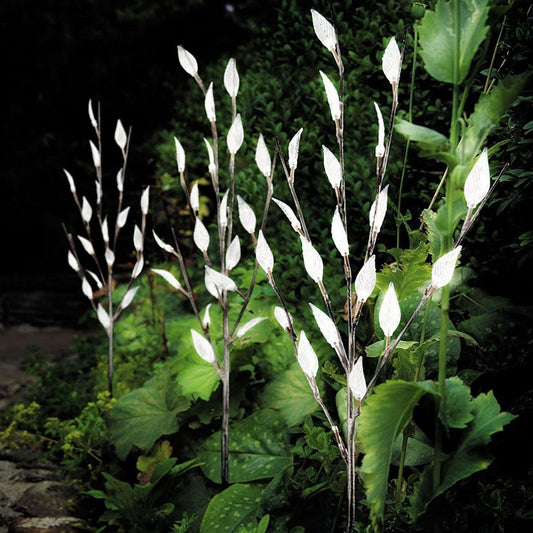 Set of 3 Branch Tree Leaf Solar Outdoor Garden LED Lights