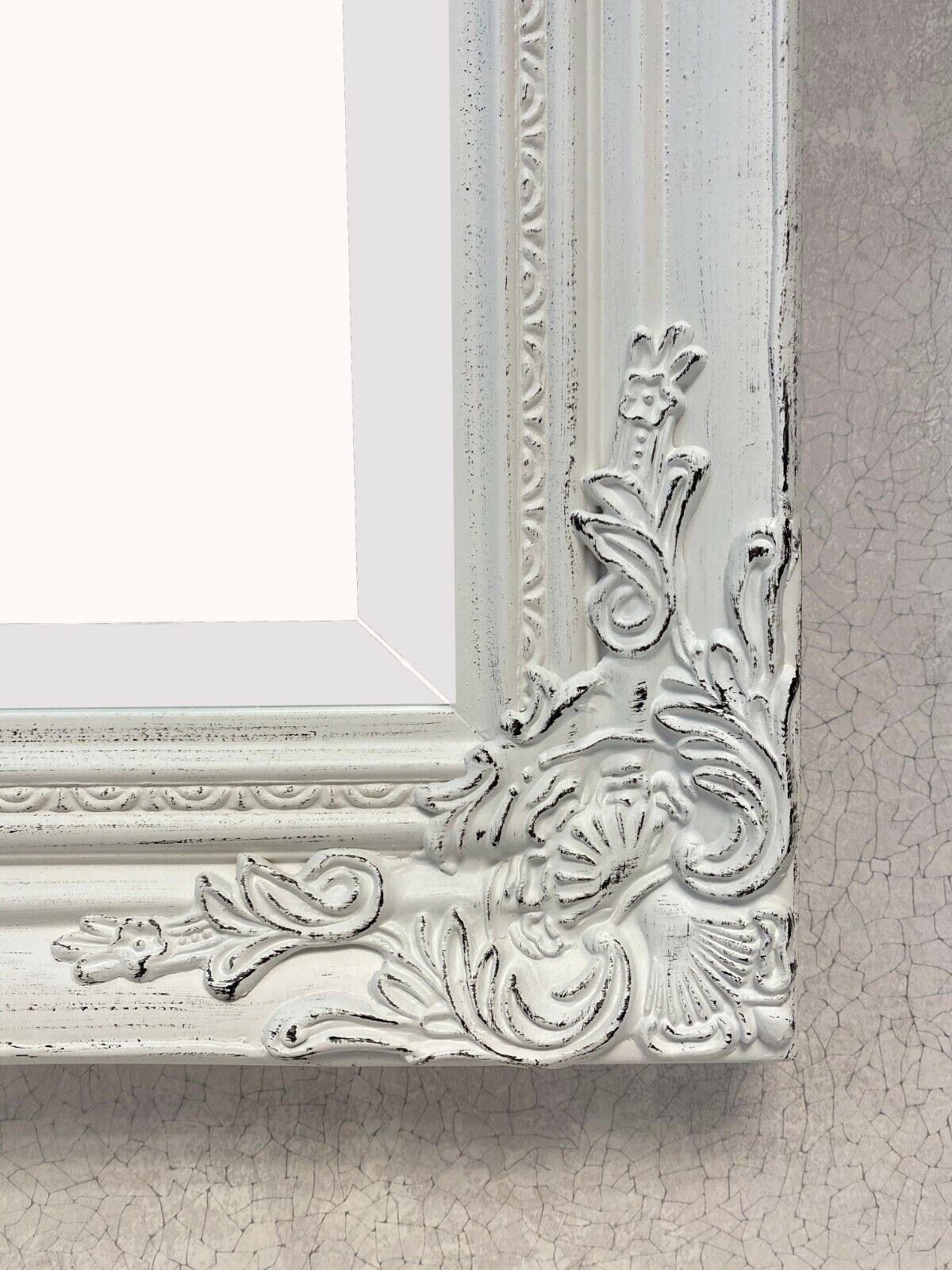 ANTIQUE WHITE MIRROR BEST SELLING ORNATE STYLE WALL MIRROR Size 53 x 43cm