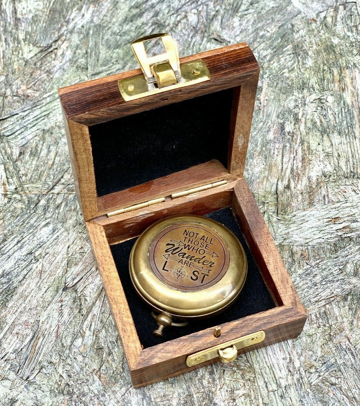 Vintage Brass Noctilucent Pocket Compass Hiking Camping Watch Style Retro ONE