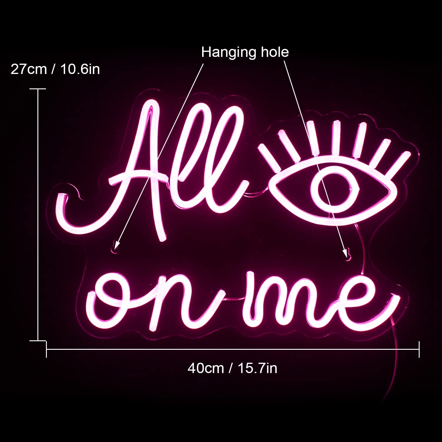 Neon All Eyes On Me Sign