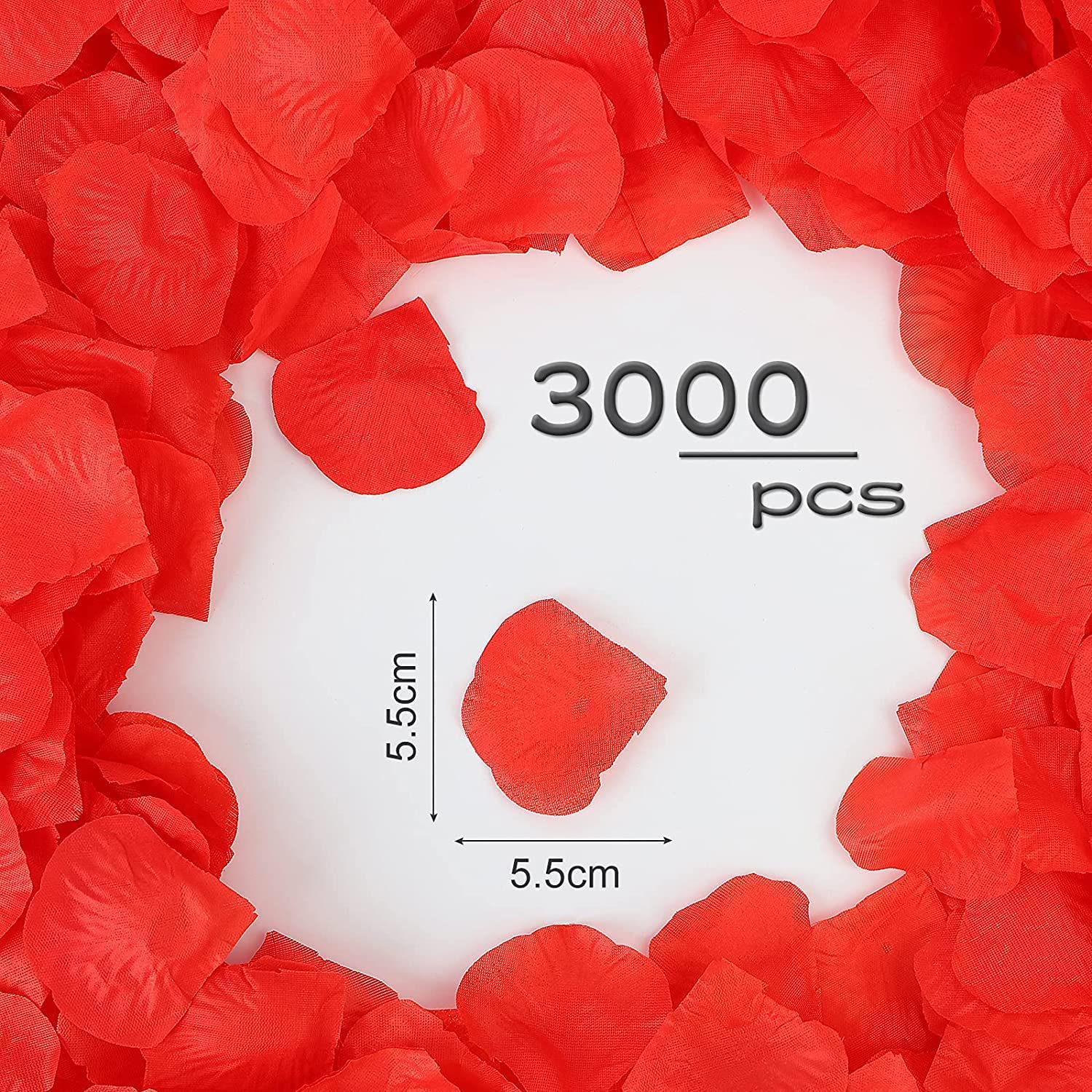 3000PCS Red Rose Petals Fake Flower