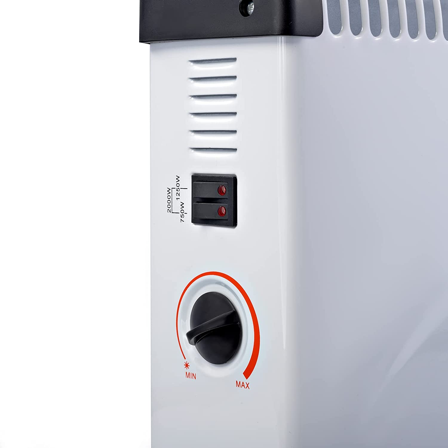 Electric Convector Radiator Heater - 3 Heat Settings, Adjustable Thermostat & Overheat Protection