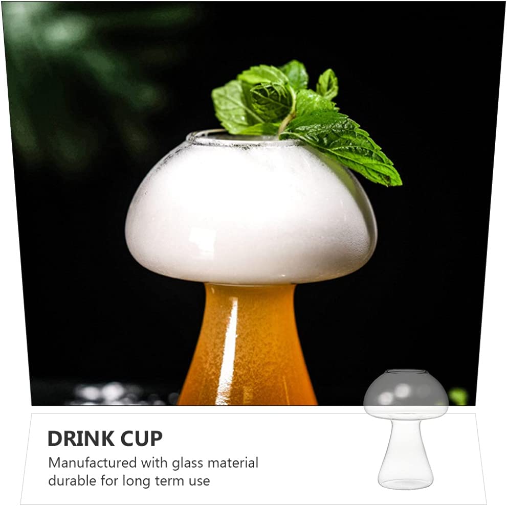 2Pcs Mushroom Shape Cocktail Glass