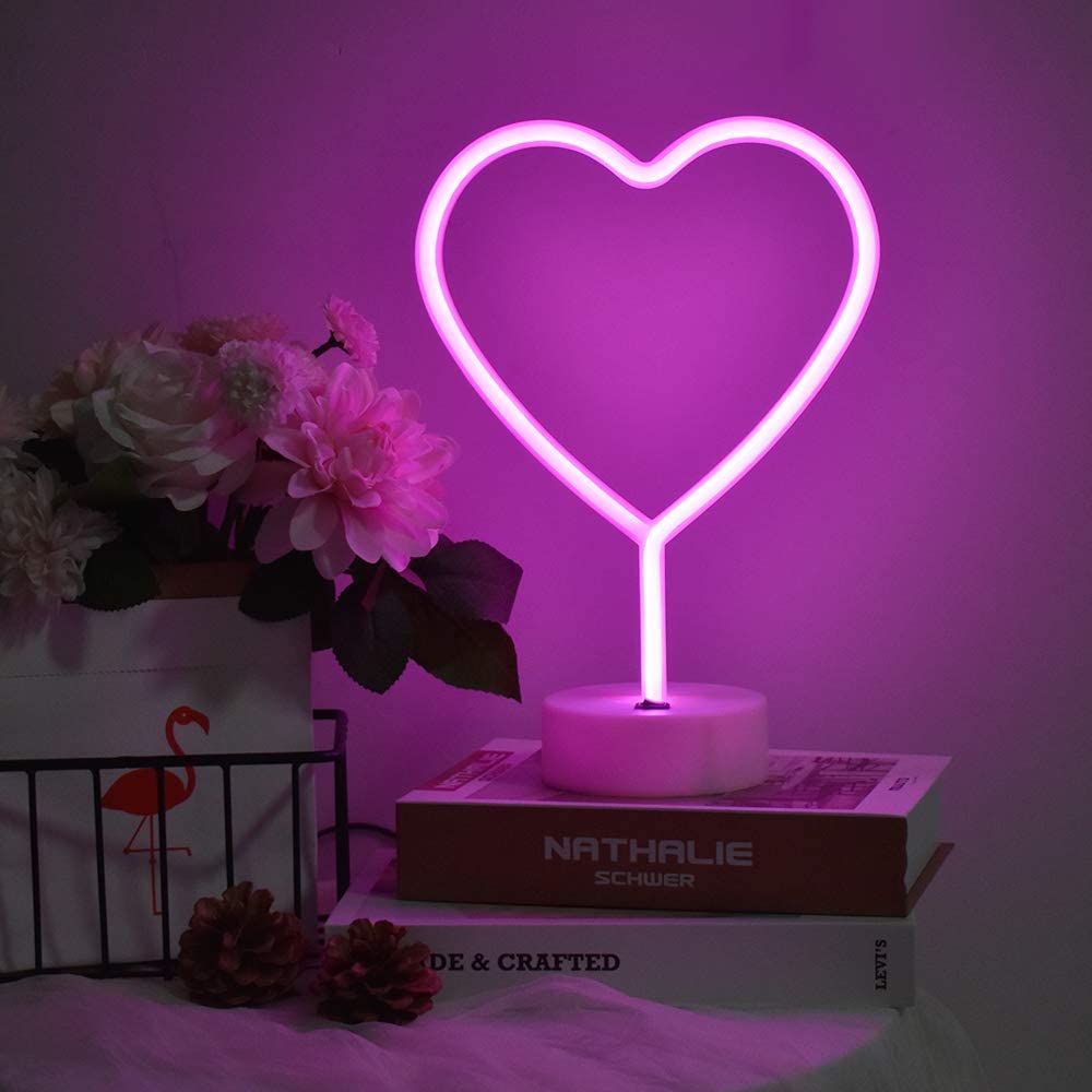 Neon Heart Table lamp