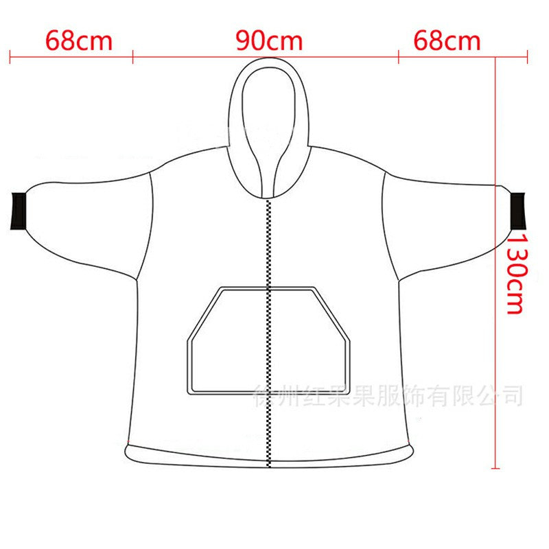 Premium Super Wide Loose Cozy Oversized Wearable Hoodie Sweatshirt Blanket for Adults Men Women - Grey