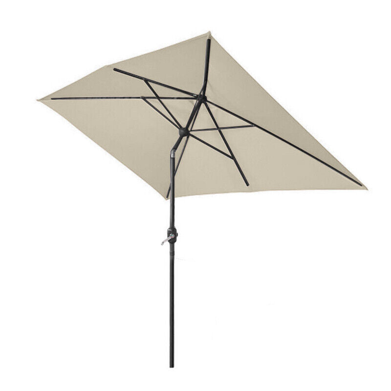 2x3M Garden Parasol Patio Sun Shade Aluminium Crank Tilt Umbrella