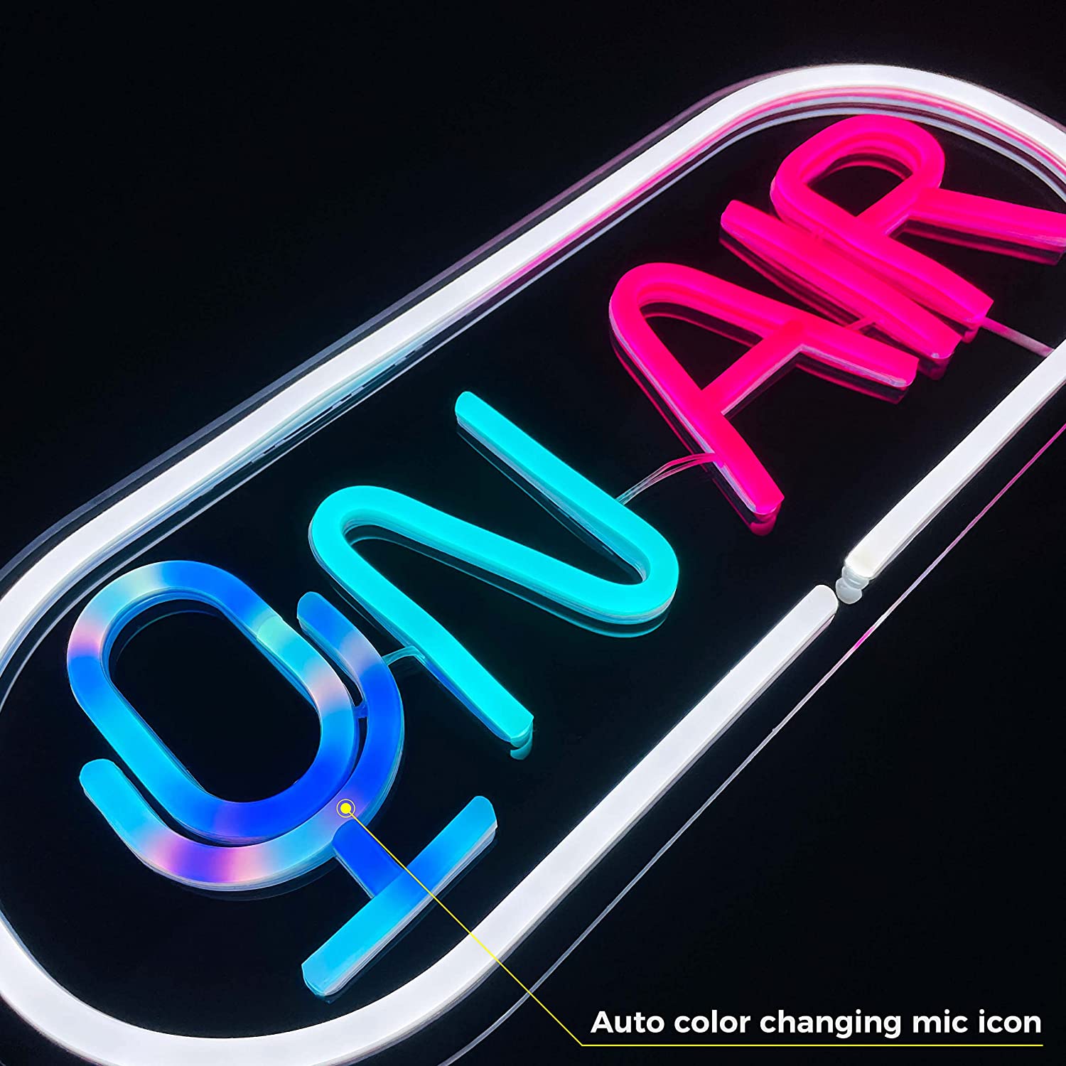 On Air Neon Sign Mic On Air Sign for Influencer Streamer Room Decor