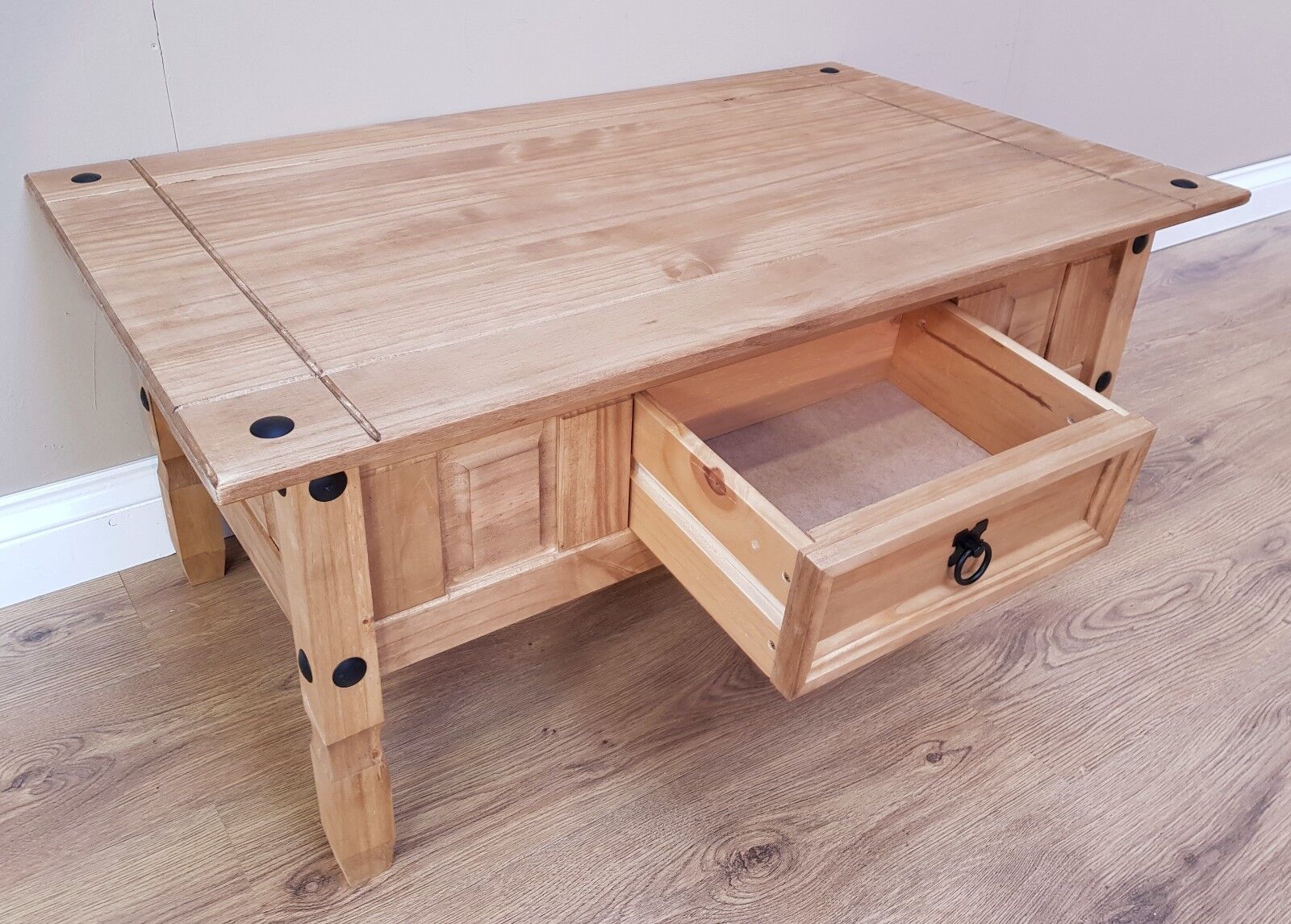 Coffee Table Mexican Solid Pine 1 Drawer