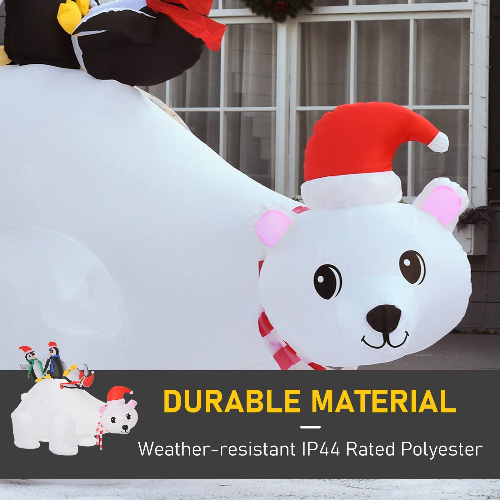 5ft Christmas Inflatable Polar Bear Penguin Lighted for Home Indoor Outdoor