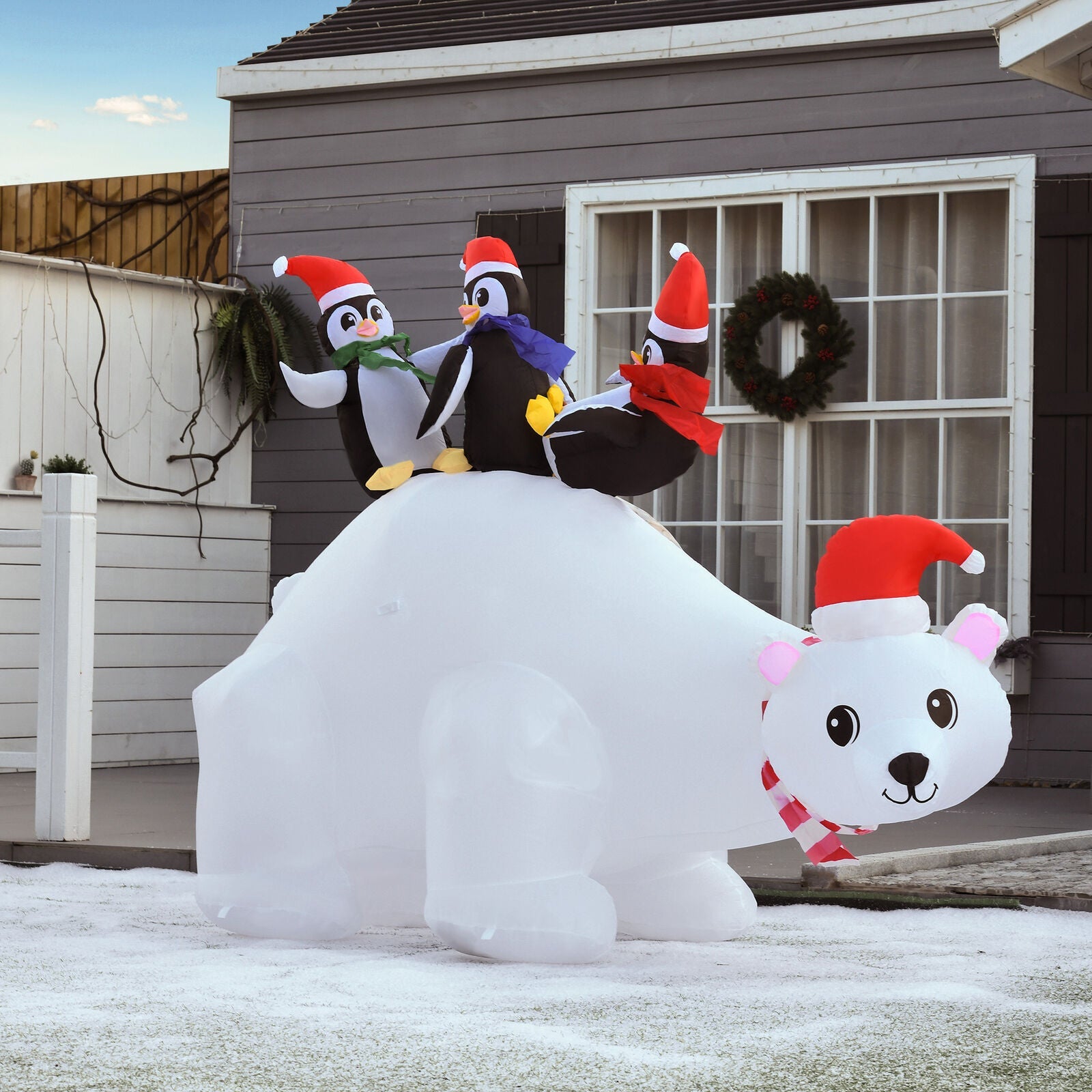 5ft Christmas Inflatable Polar Bear Penguin Lighted for Home Indoor Outdoor