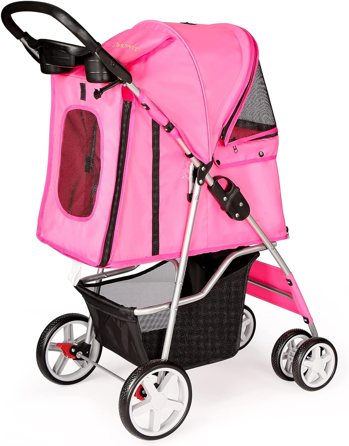 Brand new in original box 4-Wheel Pet Stroller Pink colour Zip in front secured