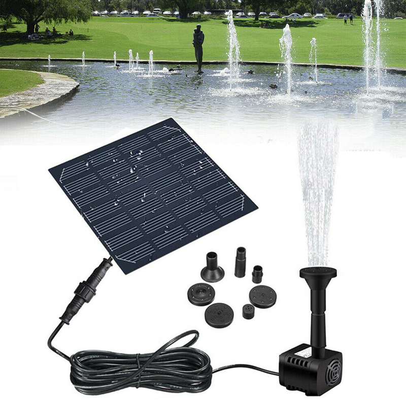 Solar Panel Powered Water Feature Pump Garden Pool Pond Aquarium Fountain 200L/H