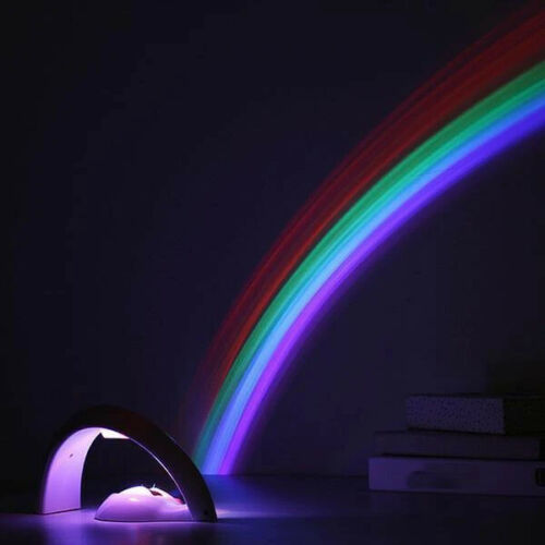 Rainbow Projector Light – LED Kid Night Light Battery Bedroom Lamp Baby Children