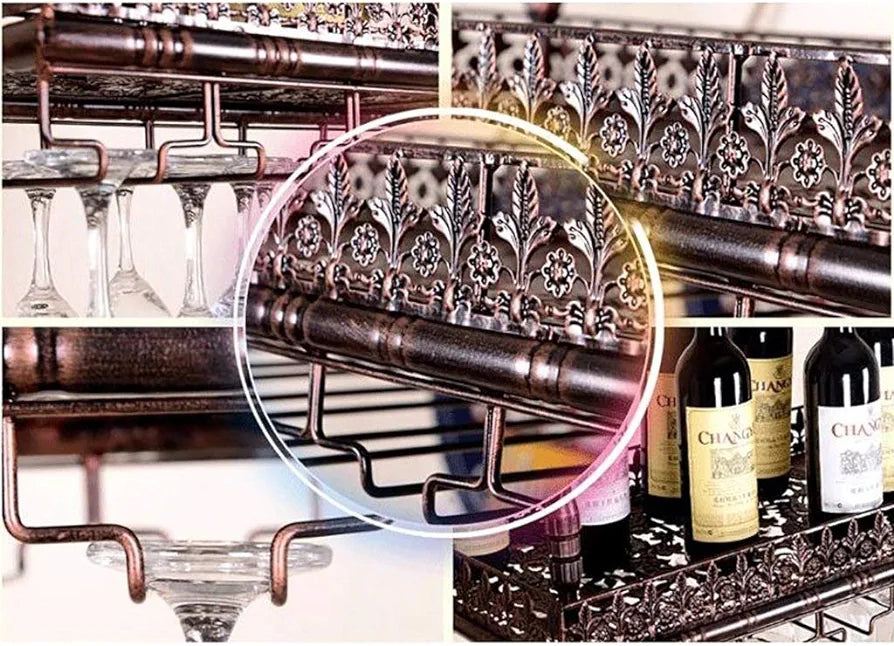 Upside down wine rack Simple style Iron hanging wine glass rack Ceiling Decoration Shelf For bars,restaurants,kitchens…