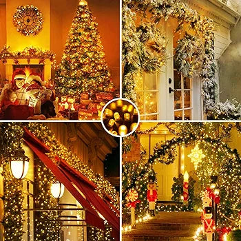 20m 200 LED Christmas Tree Lights, 8 Modes Outdoor Fairy Lights Plug in, Waterproof Outdoor String Lights Mains Powered for Christmas Decoration