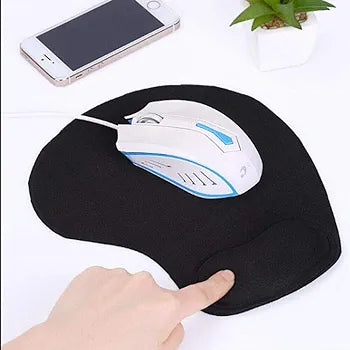 Mouse Mat BLACK ANTI-SLIP COMFORT MOUSE PAD MAT WITH GEL FOAM REST WRIST SUPPORT FOR PC LAPTOP