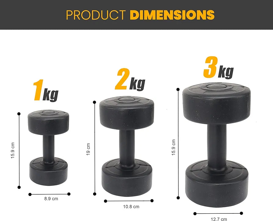 Dumbbell Weights Set with Stand Rack, Lightweight Aerobics Gym Class Dumbbell Weights Workout 12kg Set, Home Gym Weight Exercise Arm Hand Fitness - 1 KG/ 2 KG/ 3 KG Pair