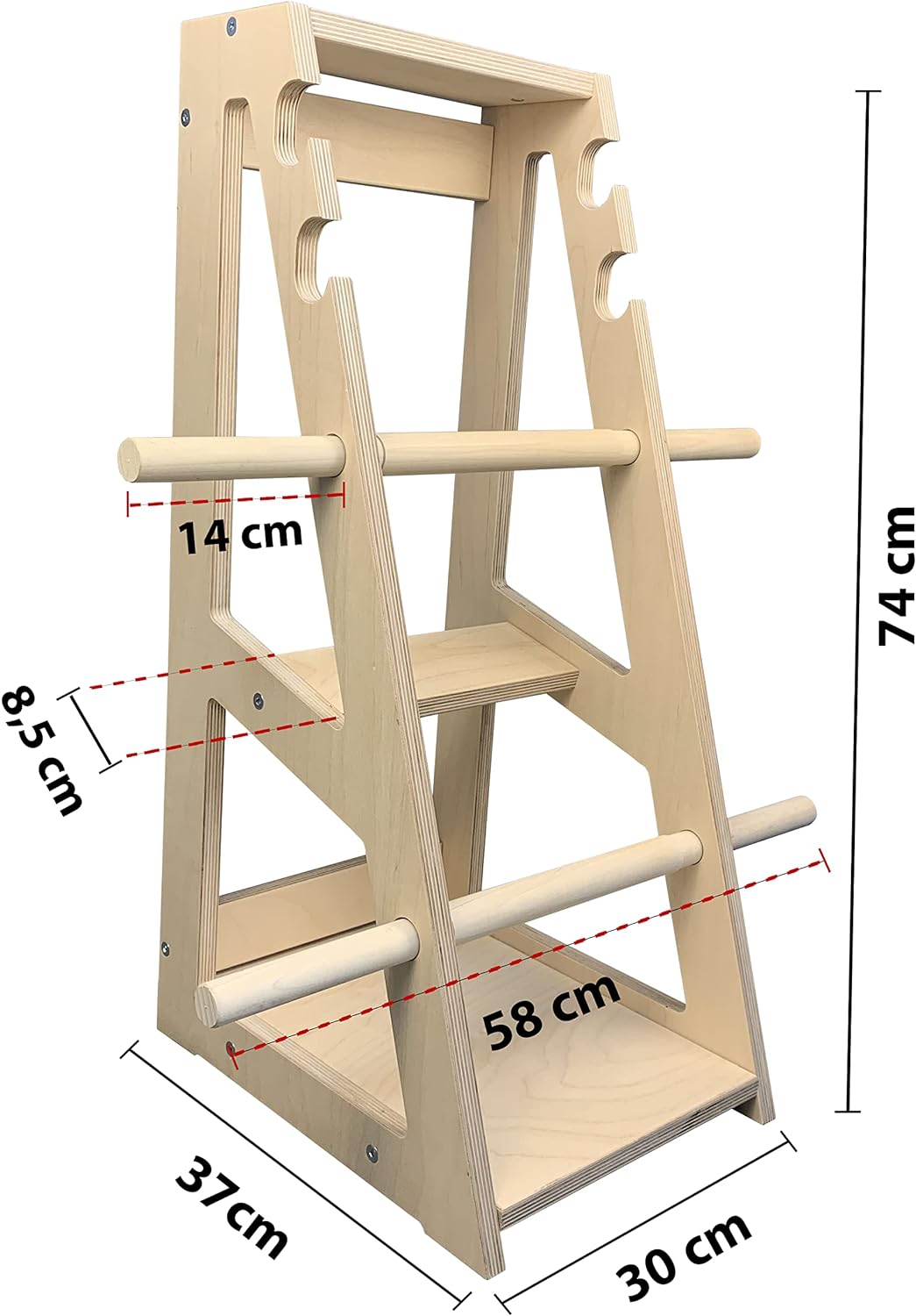 Meanswood Tydi Up | Weight holder | Home gym weight holder | Disc rack | Vertical disc weight holder | Wood