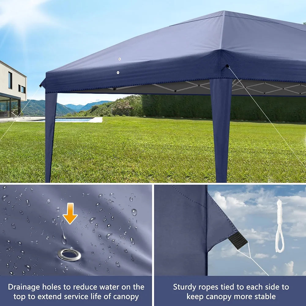 3x6m Pop Up Gazebo with Sides Event Shelter with Wheeled Bag, Instant Outdoor Canopy Folding Garden Gazebo Party Tent