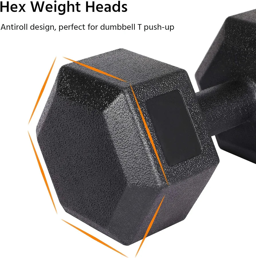 Dumbbells Set Arm Hand Weight Dumbbell Hexagon Dumbbell for Strength Training Home Workout Aerobic Pair (10kg each)