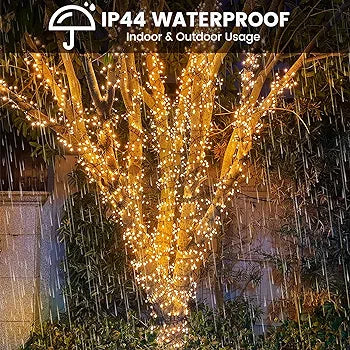 20m 200 LED Christmas Tree Lights, 8 Modes Outdoor Fairy Lights Plug in, Waterproof Outdoor String Lights Mains Powered for Christmas Decoration