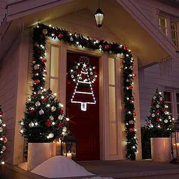 Christmas Lights - 2ft LED Ladder Christmas Lights with Timer, 8 Modes, Waterproof Ladder Christmas Tree Lights for Outdoor Indoor