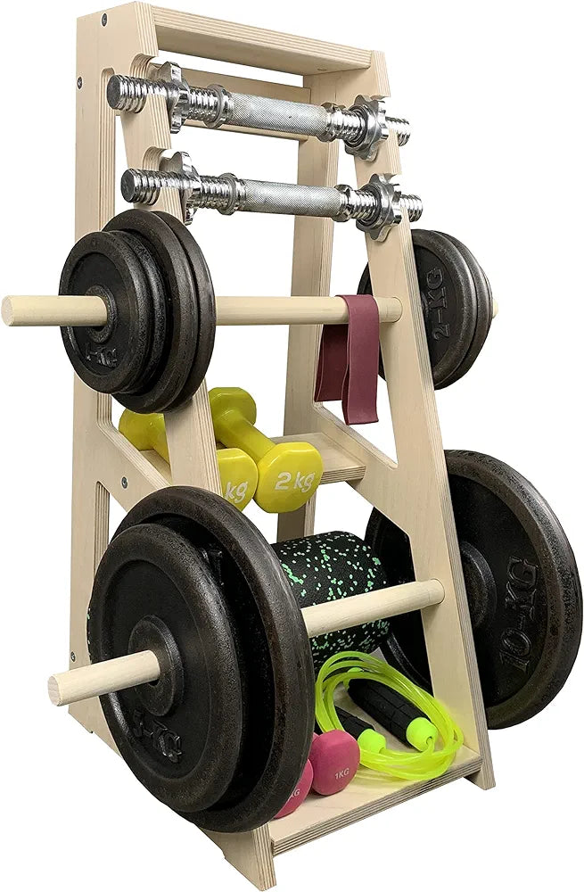 Meanswood Tydi Up | Weight holder | Home gym weight holder | Disc rack | Vertical disc weight holder | Wood