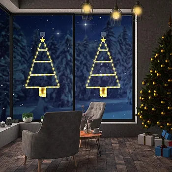 Christmas Lights - 2ft LED Ladder Christmas Lights with Timer, 8 Modes, Waterproof Ladder Christmas Tree Lights for Outdoor Indoor