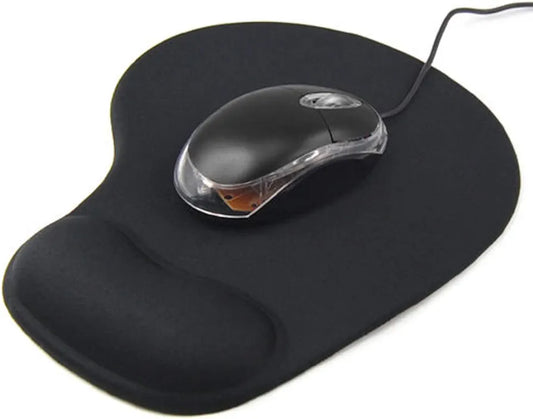 Mouse Mat BLACK ANTI-SLIP COMFORT MOUSE PAD MAT WITH GEL FOAM REST WRIST SUPPORT FOR PC LAPTOP