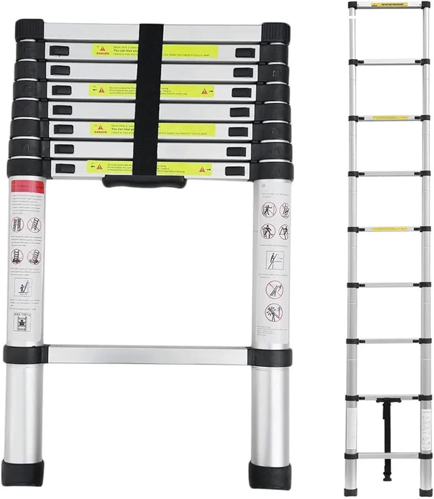 Multi-Purpose Extendable Aluminum Ladders, Folding Telescoping Ladder Extendable Portable Loft Ladder Foldable Ladder