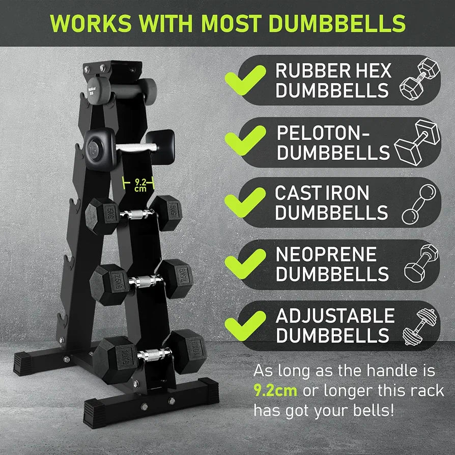 Dumbbell Rack Heavy Duty Steel 350kg/400kg Load Bearing, 5-Tier/6-Tier Weights Storage Dumbbell Stand, Dumbbell Tree Stand Weights Holder for Home Gym 2023 New Version