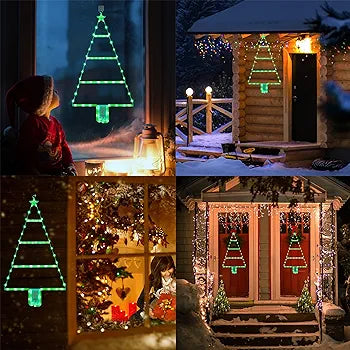 Christmas Lights - 2ft LED Ladder Christmas Lights with Timer, 8 Modes, Waterproof Ladder Christmas Tree Lights for Outdoor Indoor