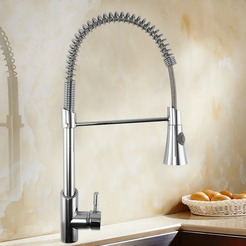 New Swivel Spout Kitchen Sink Mixer Taps with Pull Out Bidet Spray Tap Chrome