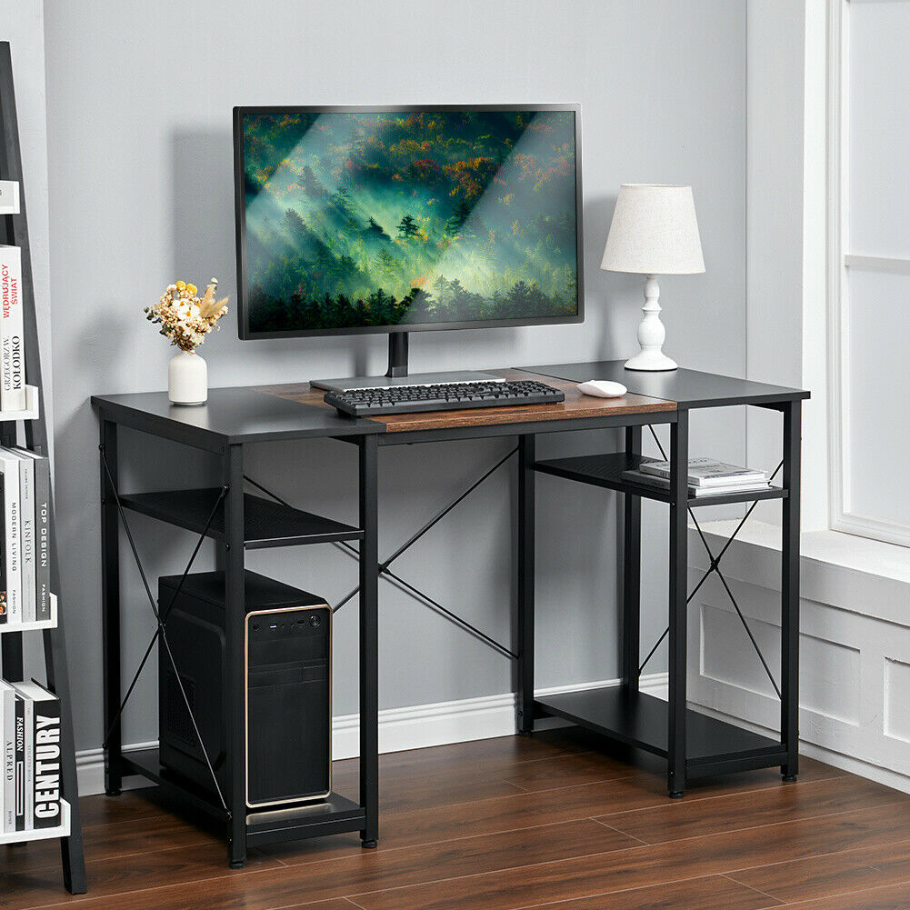 Desk With Storage Shelf And Side Bag