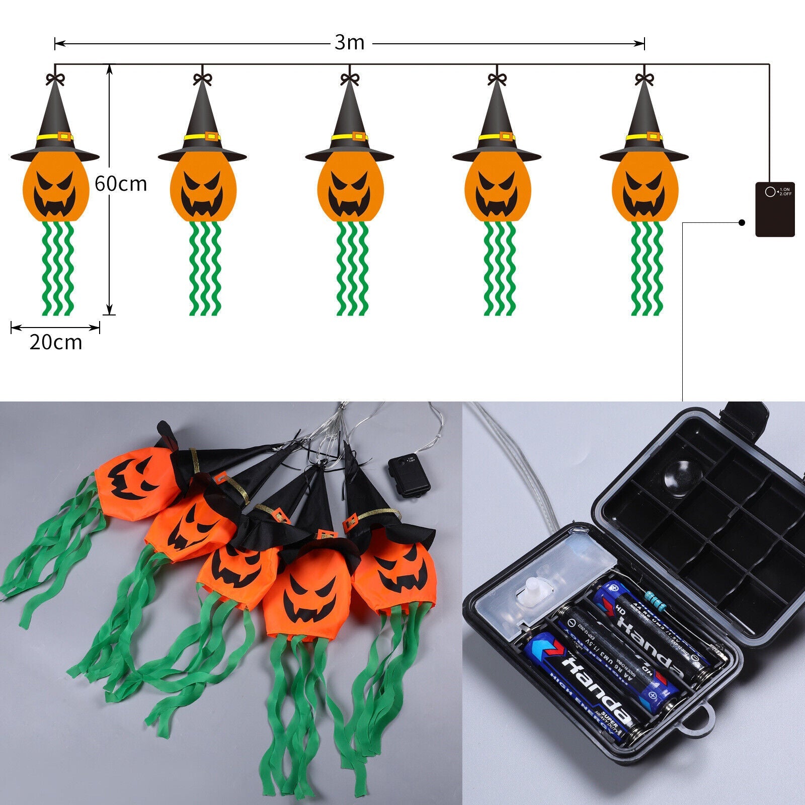 5x Halloween LED Light Ghost Outdoor Decor Garden Prop Party Home Hanging Decor