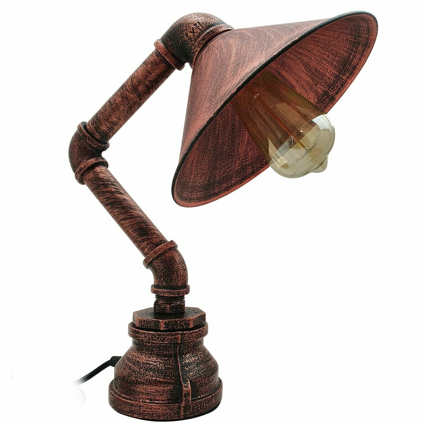 Vintage Industrial Style Steampunk Steel Water Pipe Desk Table Lamp Floor Lights