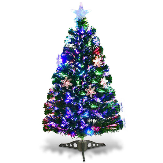 3FT Artificial Fibre Optic Christmas Tree Green Xmas Tree Decor Colour Changing